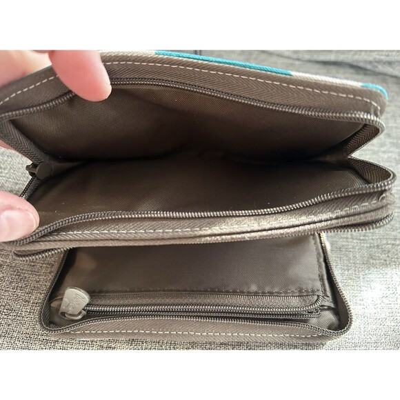 Thirty One Every Day Wristlet 10th Anniversary In Teal Mod Dot Zip Around - Picture 8 of 11